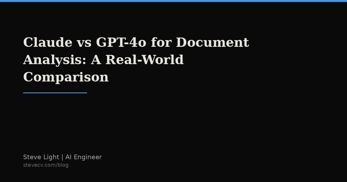 Claude vs GPT-4o for Document Analysis: A Real-World Comparison | Steve ...