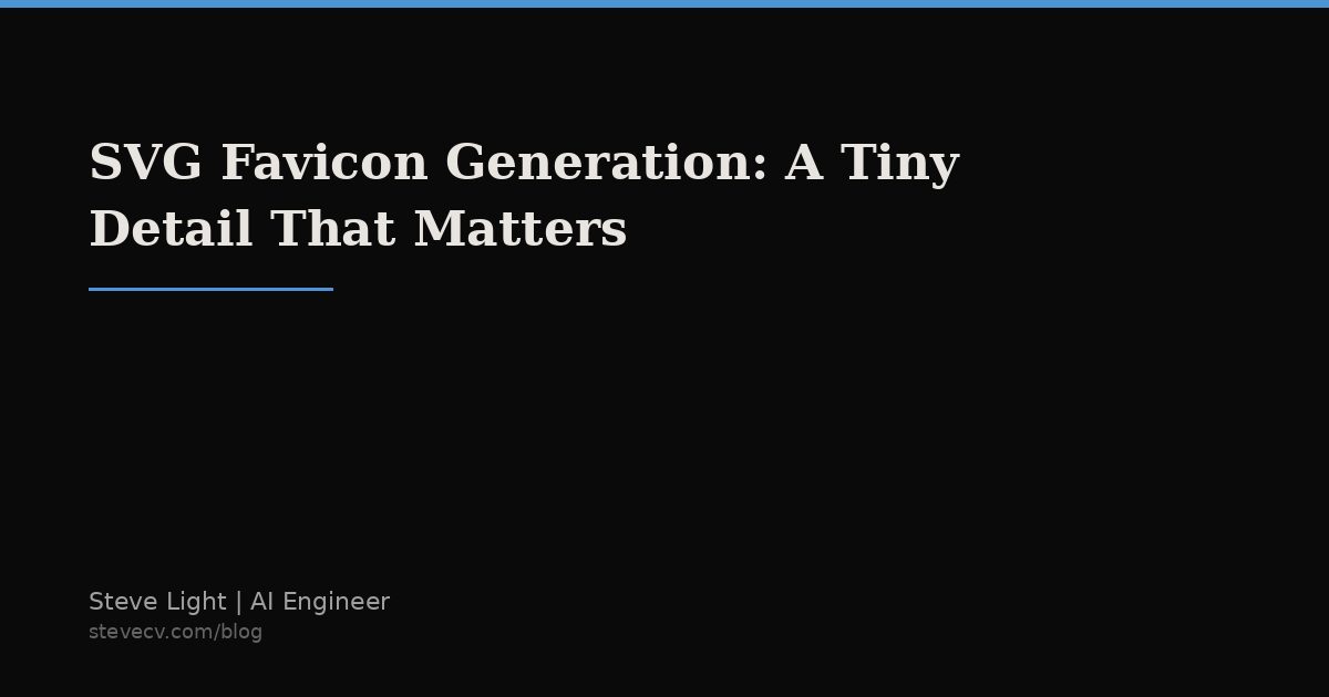 SVG Favicon Generation: A Tiny Detail That Matters | Steve Light, AI ...