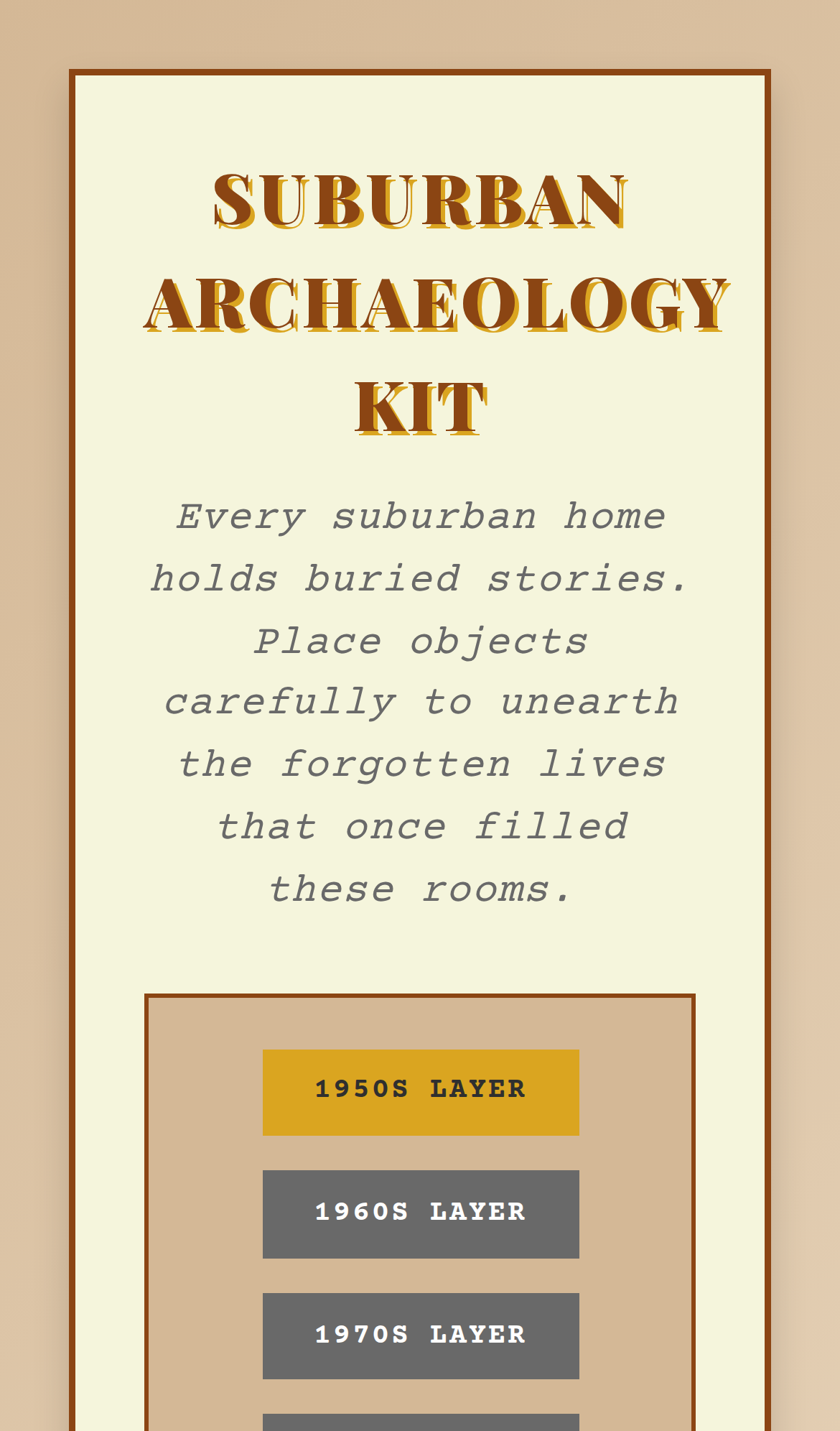 Suburban Archaeology Kit, mobile preview
